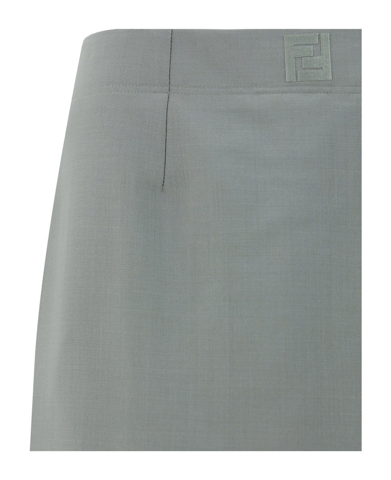 Fendi Light Grey Mohair Blend Skirt - Shadow