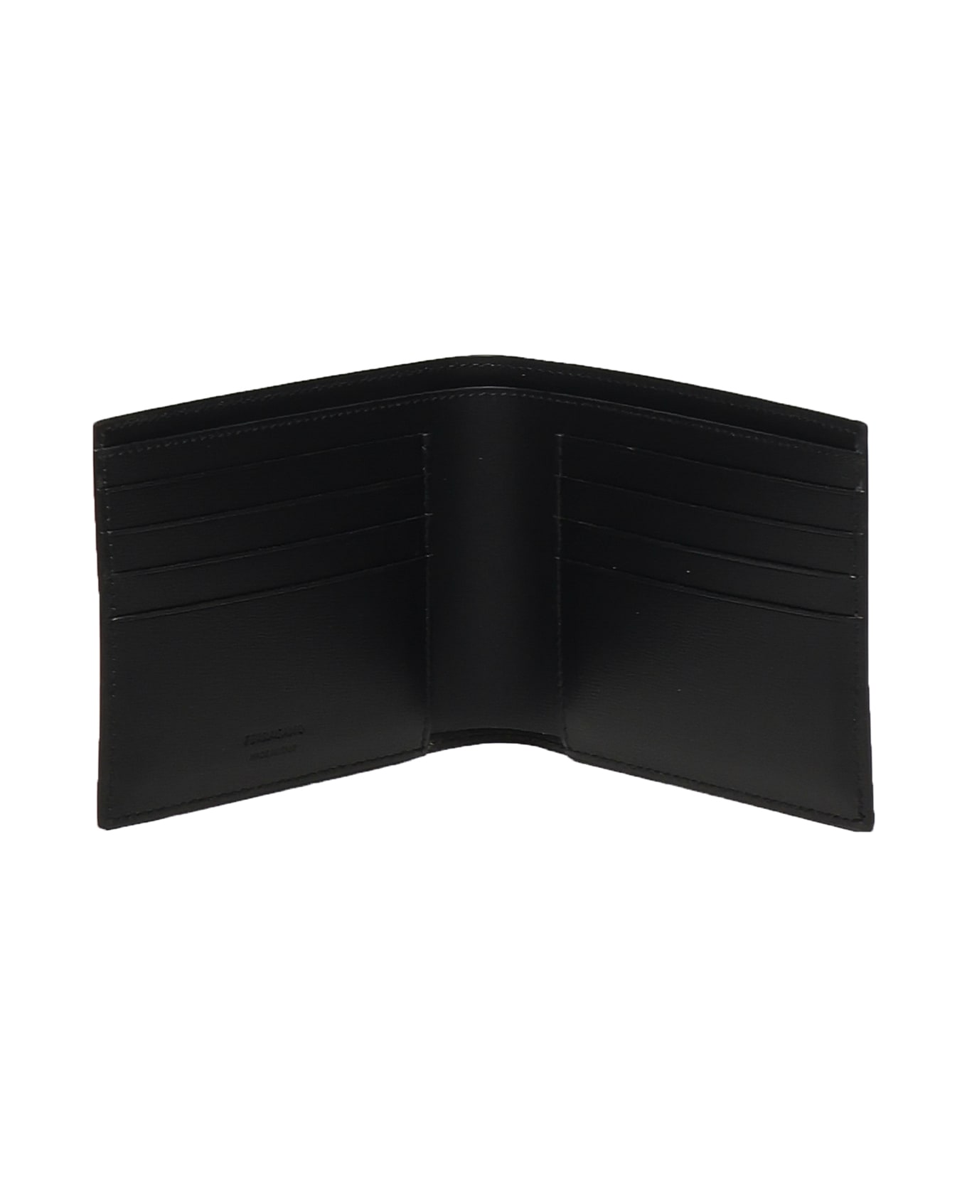 Ferragamo Leather Wallet With Logo - Black