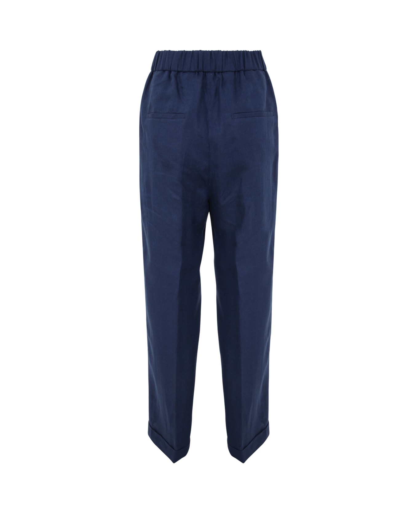 Peserico Elastic Regular Trousers - Ink Blue