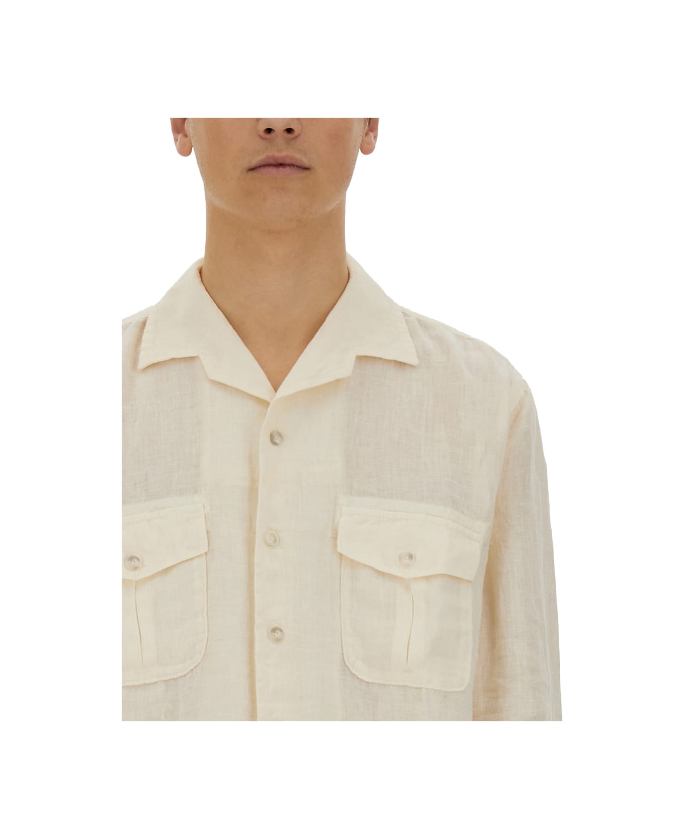 120% Lino Slim Fit Shirt - BEIGE