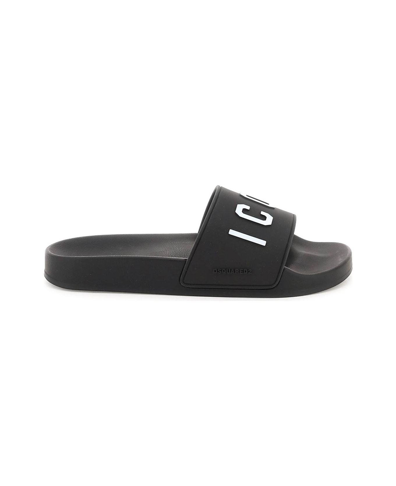 Dsquared2 Icon Logo Flat Sandals - Black