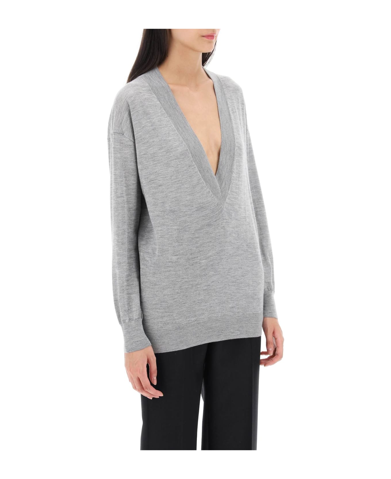 Tom Ford Sweater In Cashmere And Silk - GREY MELANGE (Grey) ニットウェア