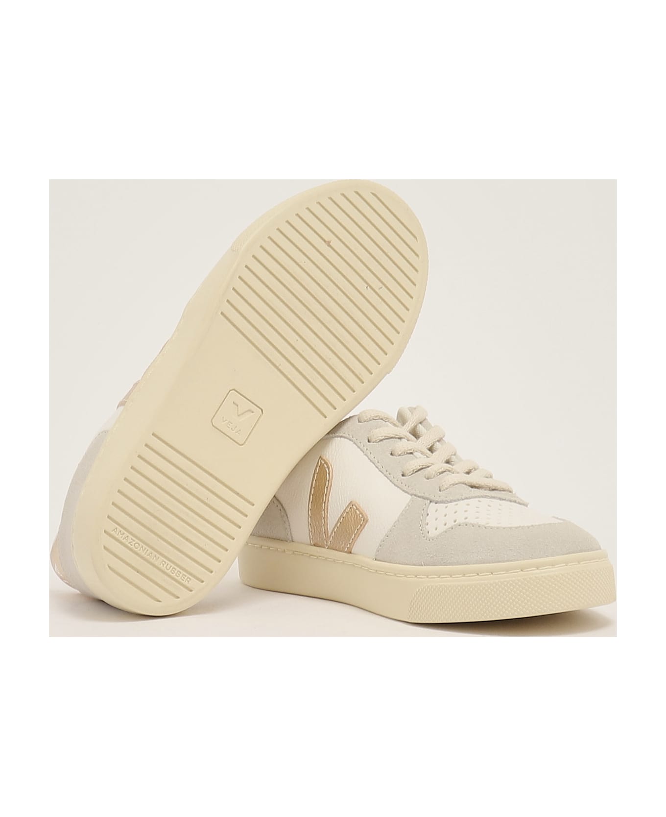 Veja Small V-10 Sneaker - BIANCO-PLATINO