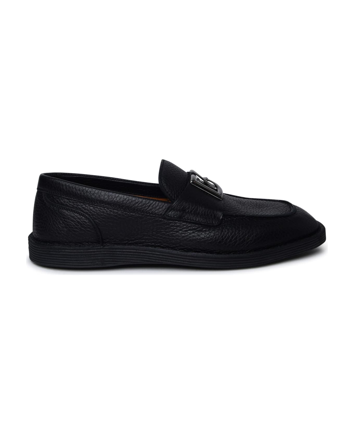 Dolce & Gabbana Black Leather Loafers - Black