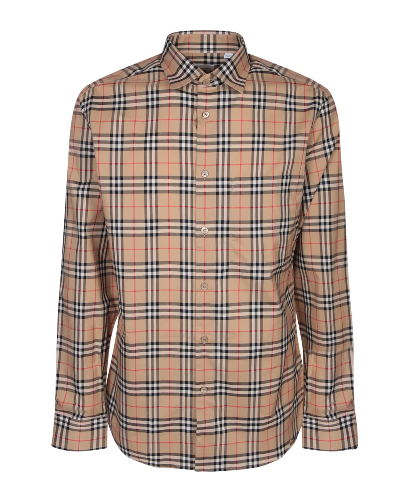 Burberry Check Long-sleeved Shirt - Beige
