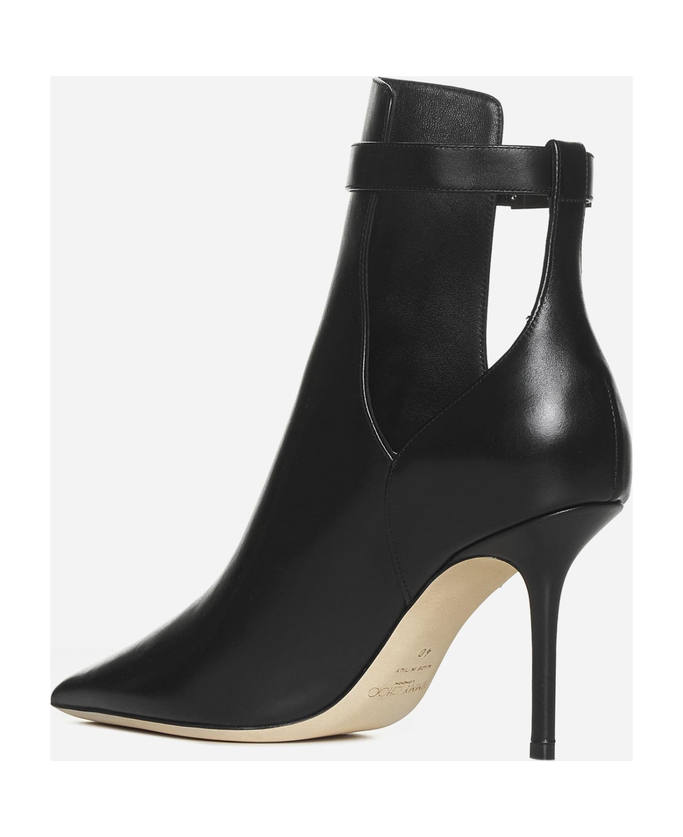 Jimmy Choo Nell Ab Leather Ankle Boots - Black