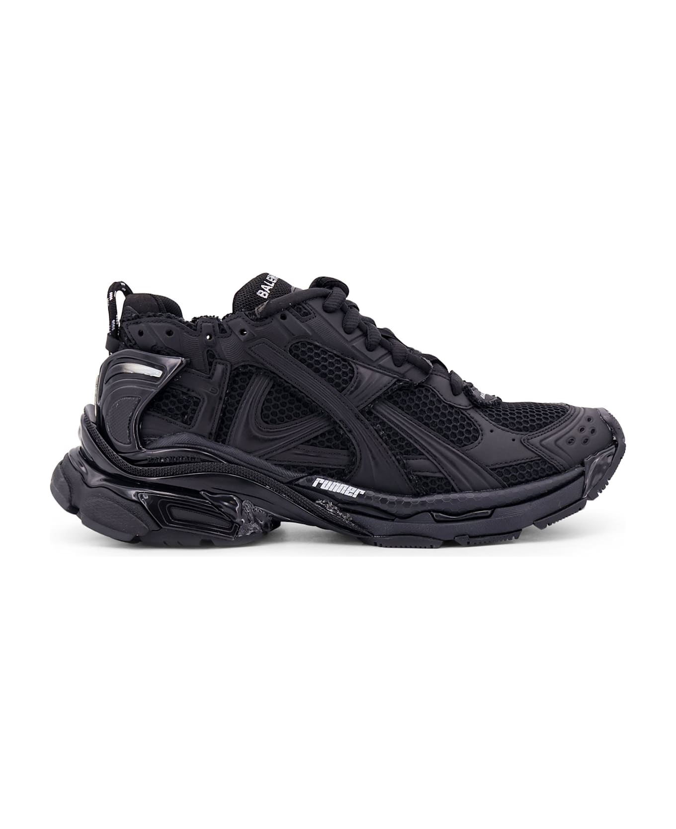 Balenciaga Runner Mesh And Leather Sneakers - Black matt