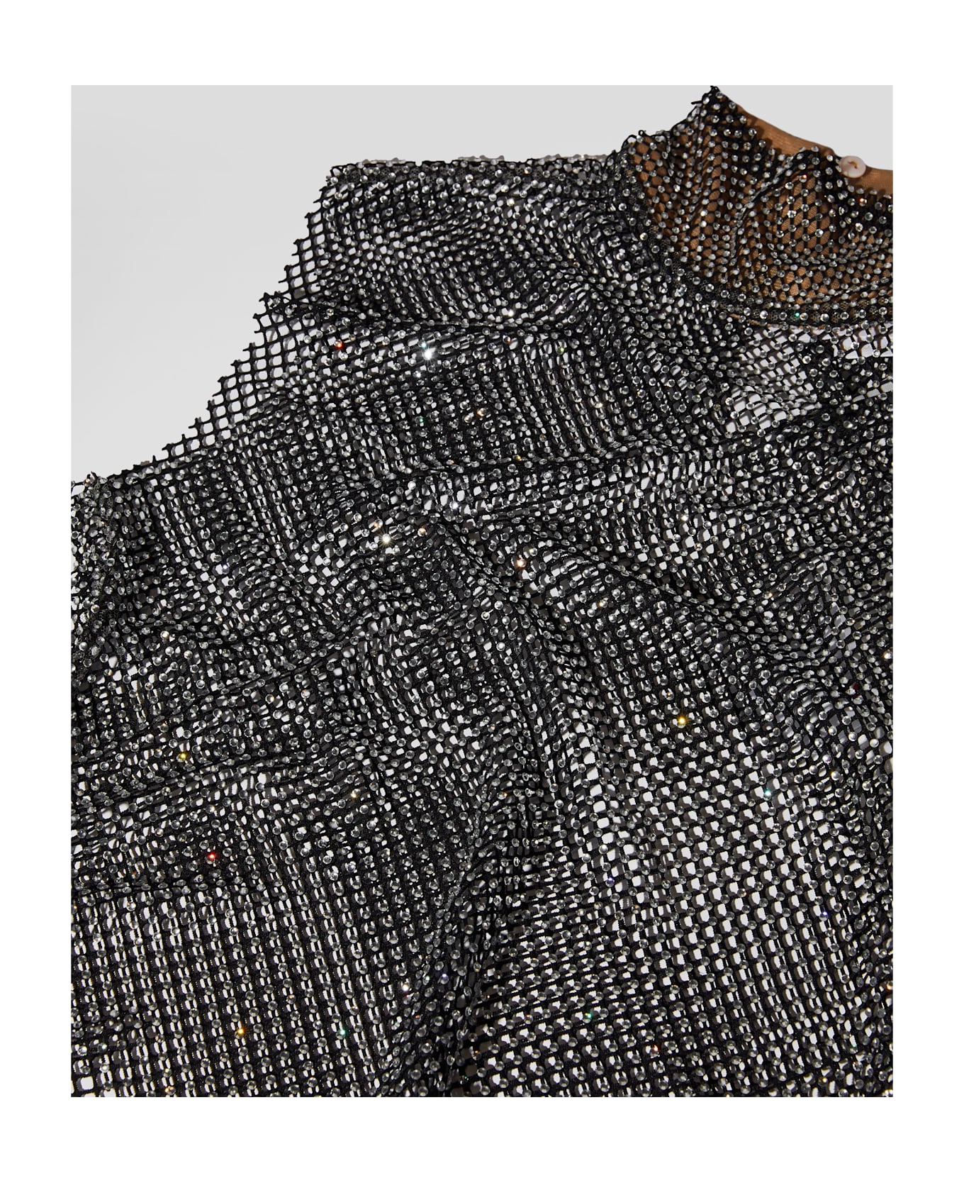 Genny Mesh Sleeveless Top - Black
