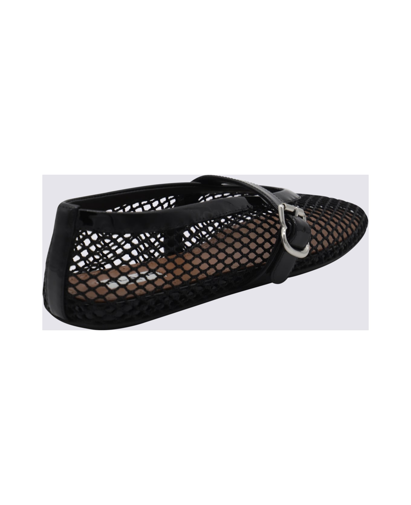 Alaia Black Leather Flats - Black