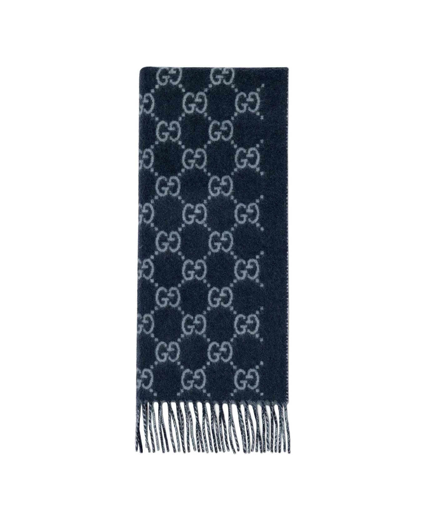 Gucci Gg Scarf - Navy Sky Blue