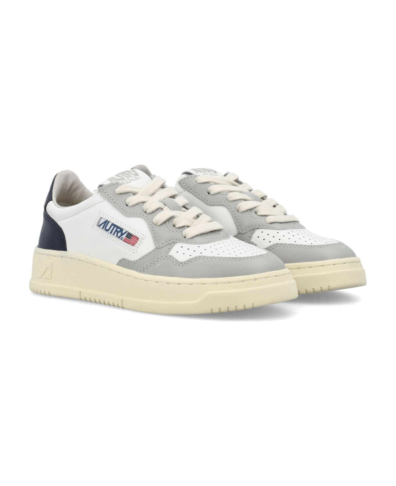 Autry Medalist Low Sneakers - WHITE GREY BLUE シューズ