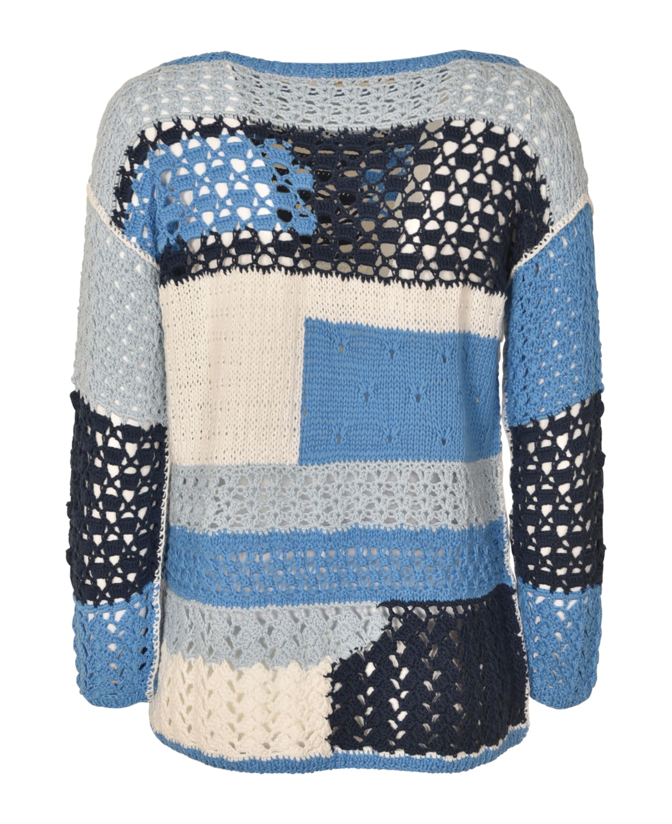 Saverio Palatella Crochet Knit Sweater - Blue