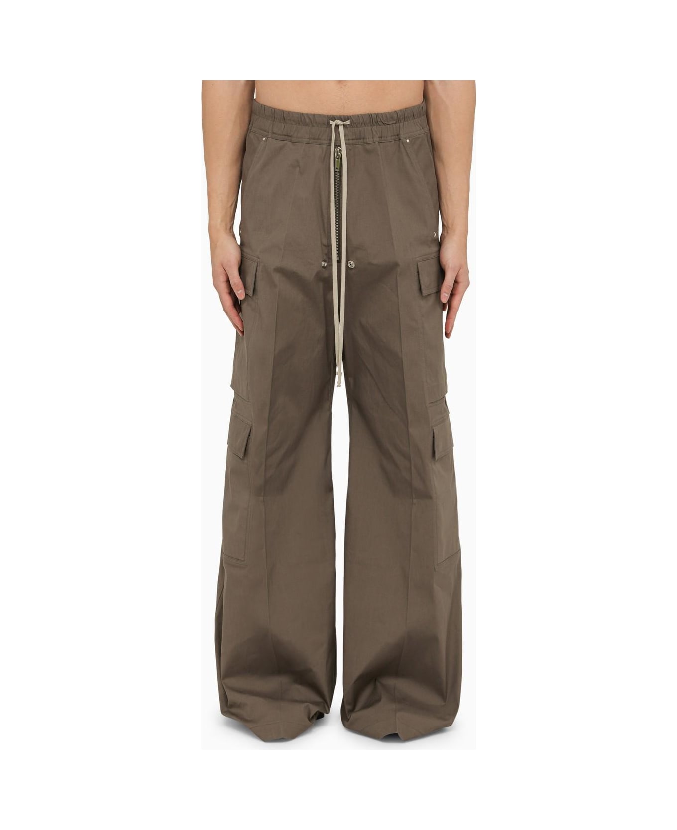 Rick Owens Wide Cargobelas Cotton Trousers - Dust