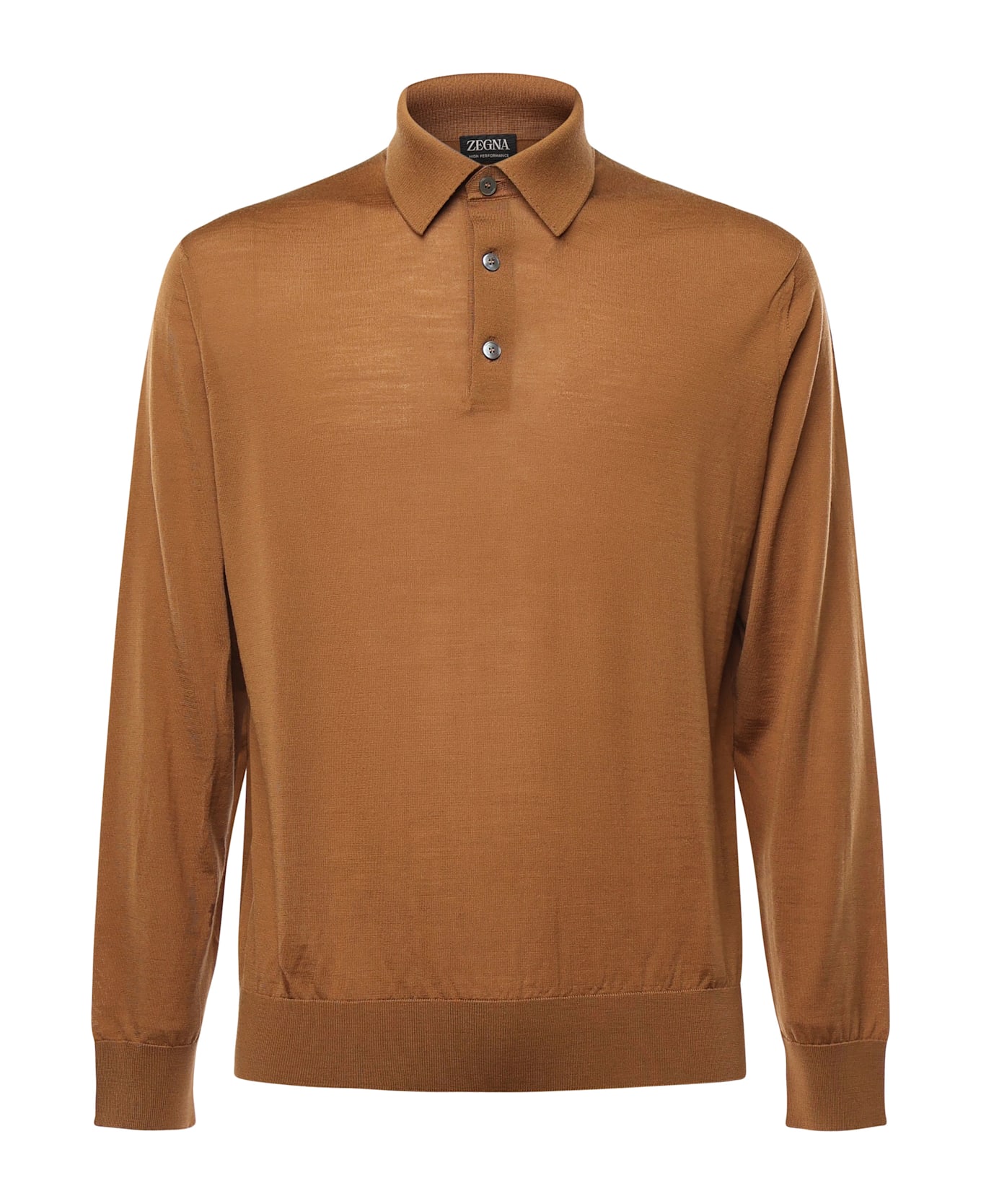 Zegna Lightweight Wool Polo Shirt - Brown