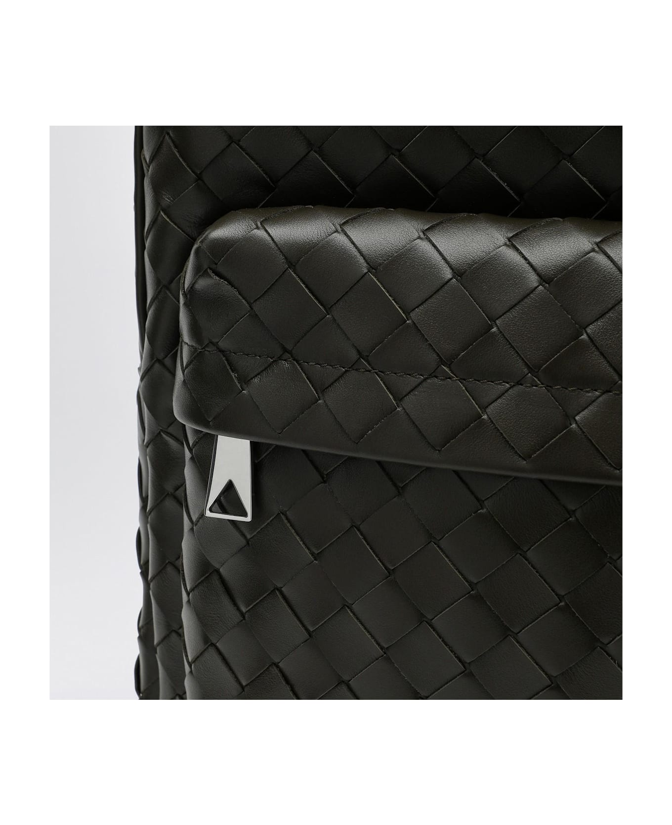 Bottega Veneta Medium Khaki Backpack In Intrecciato - GREEN