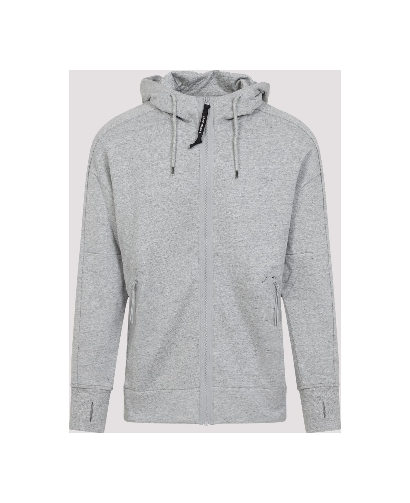 C.P. Company Zipped Hooded Sweatshirt - Greystone Melange