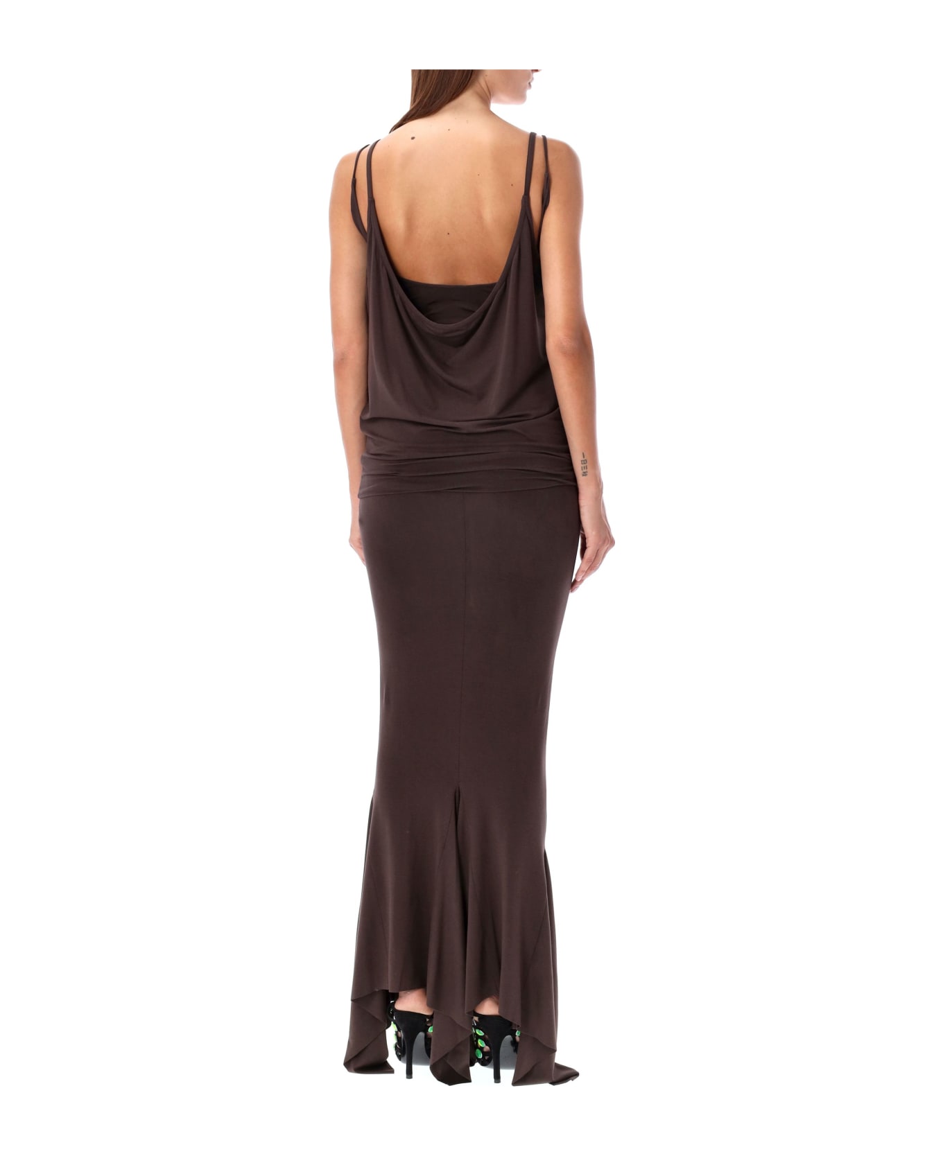 The Attico Midi Dress - DARK BROWN