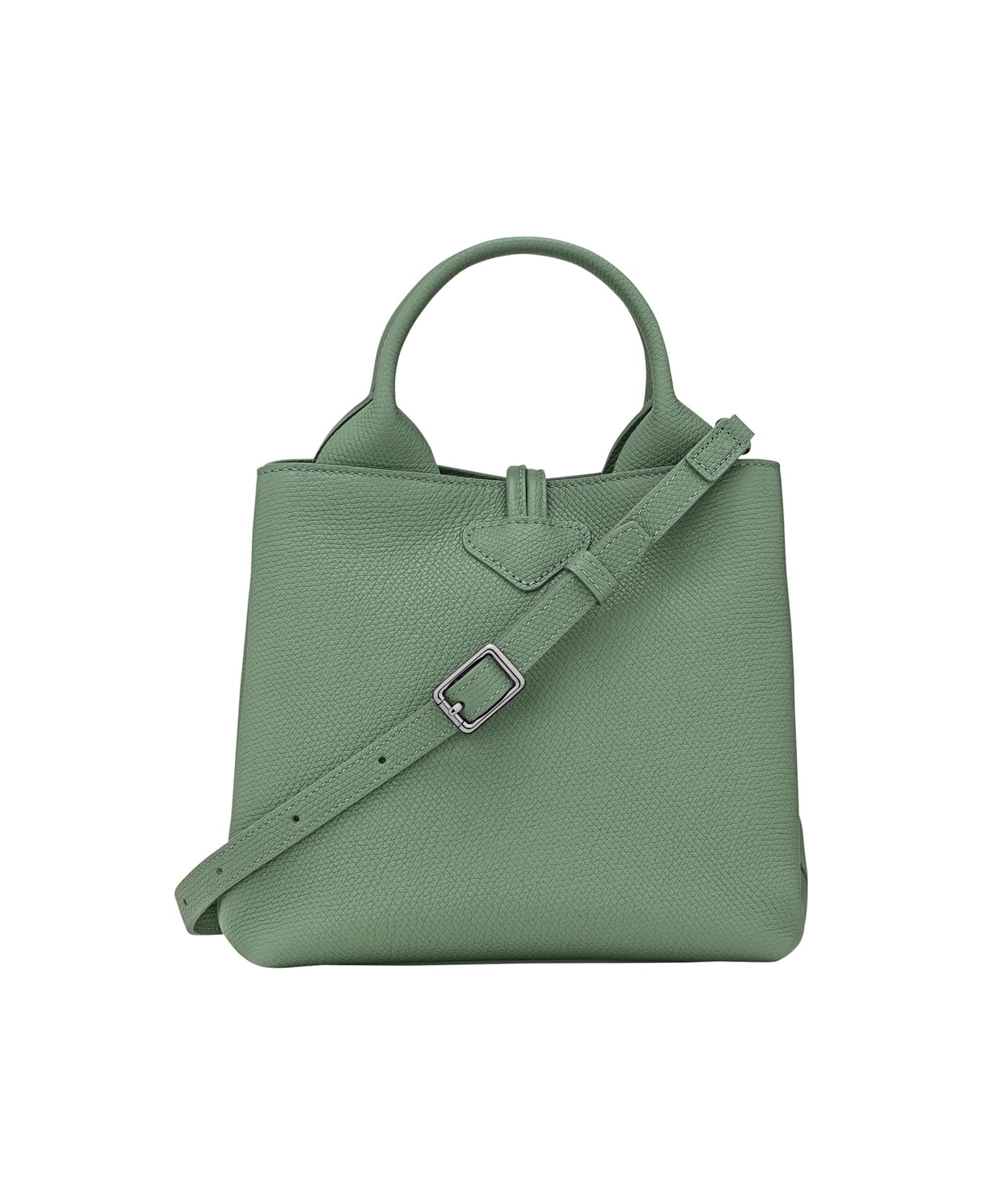 Longchamp 
le Roseau
 Green Small Handbag With Adjustable And Removable Shoulder Strap In Leather Woman - Green
