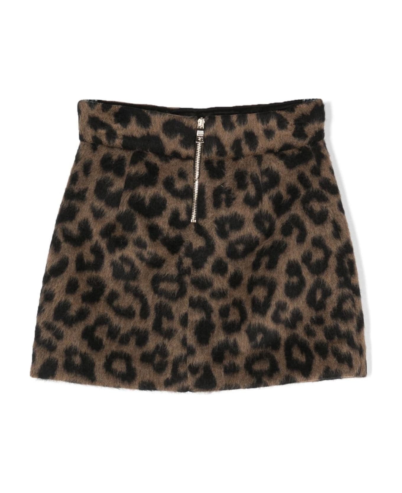 Balmain Leopard-print Mini Skirt - Tabacco/Nero