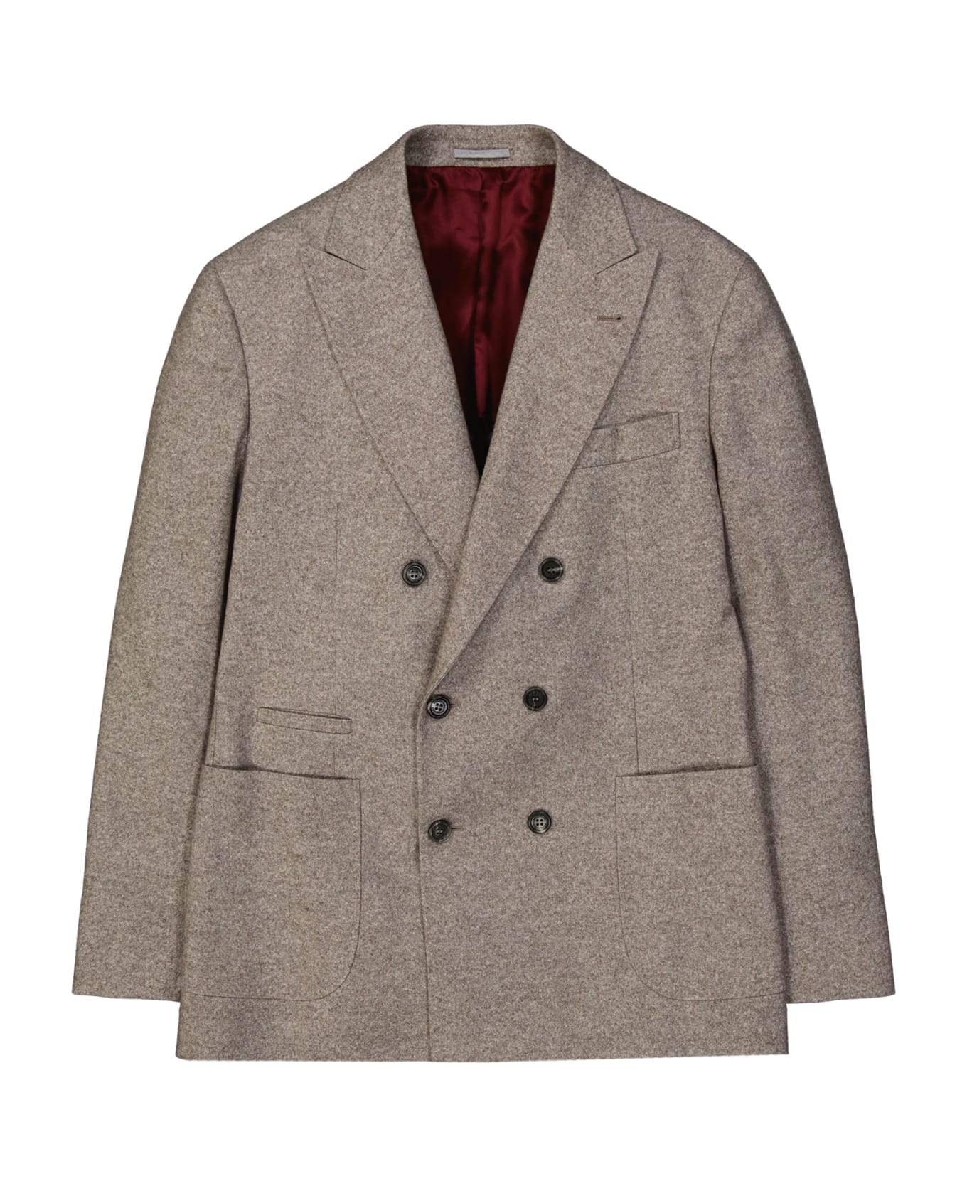 Brunello Cucinelli Double-breasted Wool Jacket - Beige