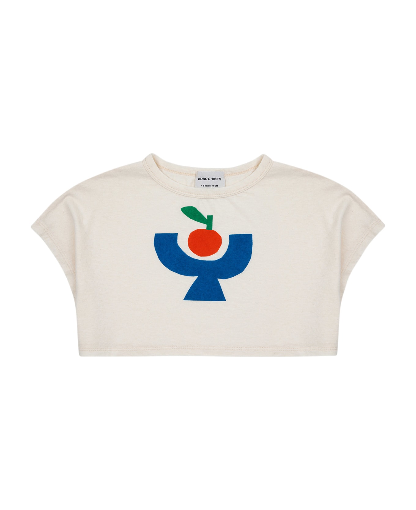 Bobo Choses Ivory T-shirt For Girl With Multicolor Print - Ivory Tシャツ＆ポロシャツ