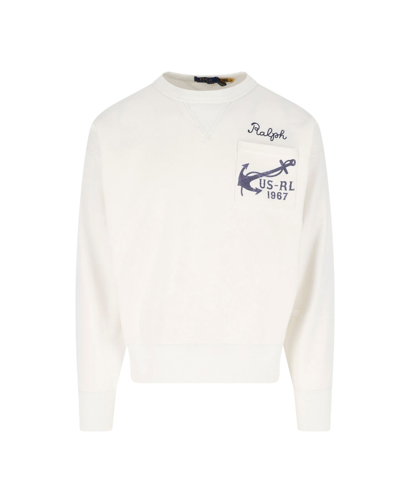 Polo Ralph Lauren Logo Crewneck Sweatshirt - White