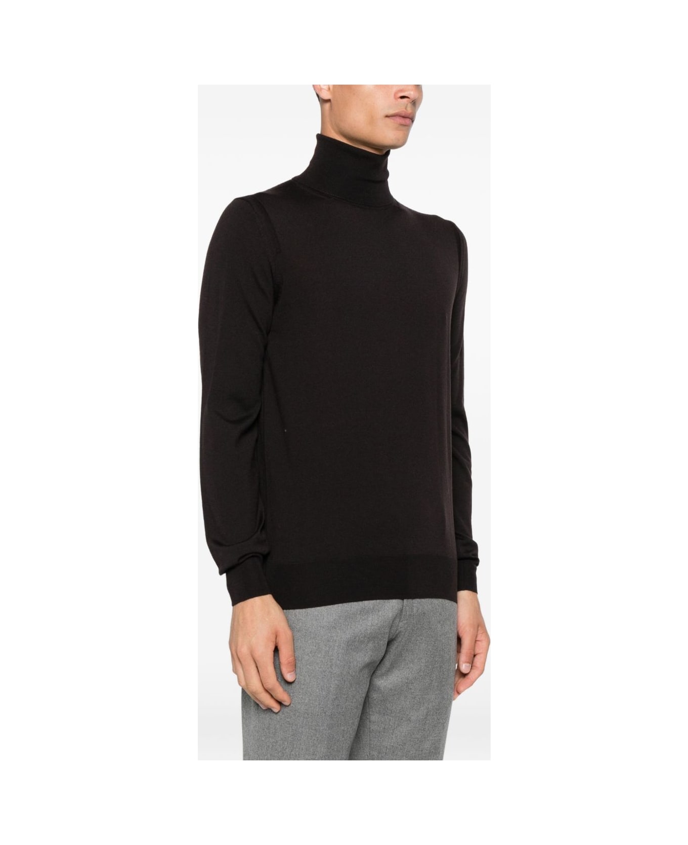 Paolo Pecora Wool Turtleneck Sweater - Brown