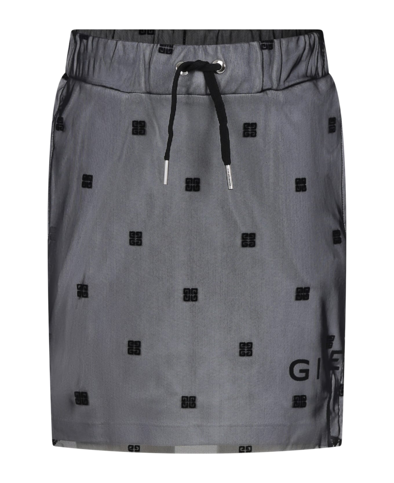Givenchy Black Skirt For Girl With All Over 4g Motif - Black