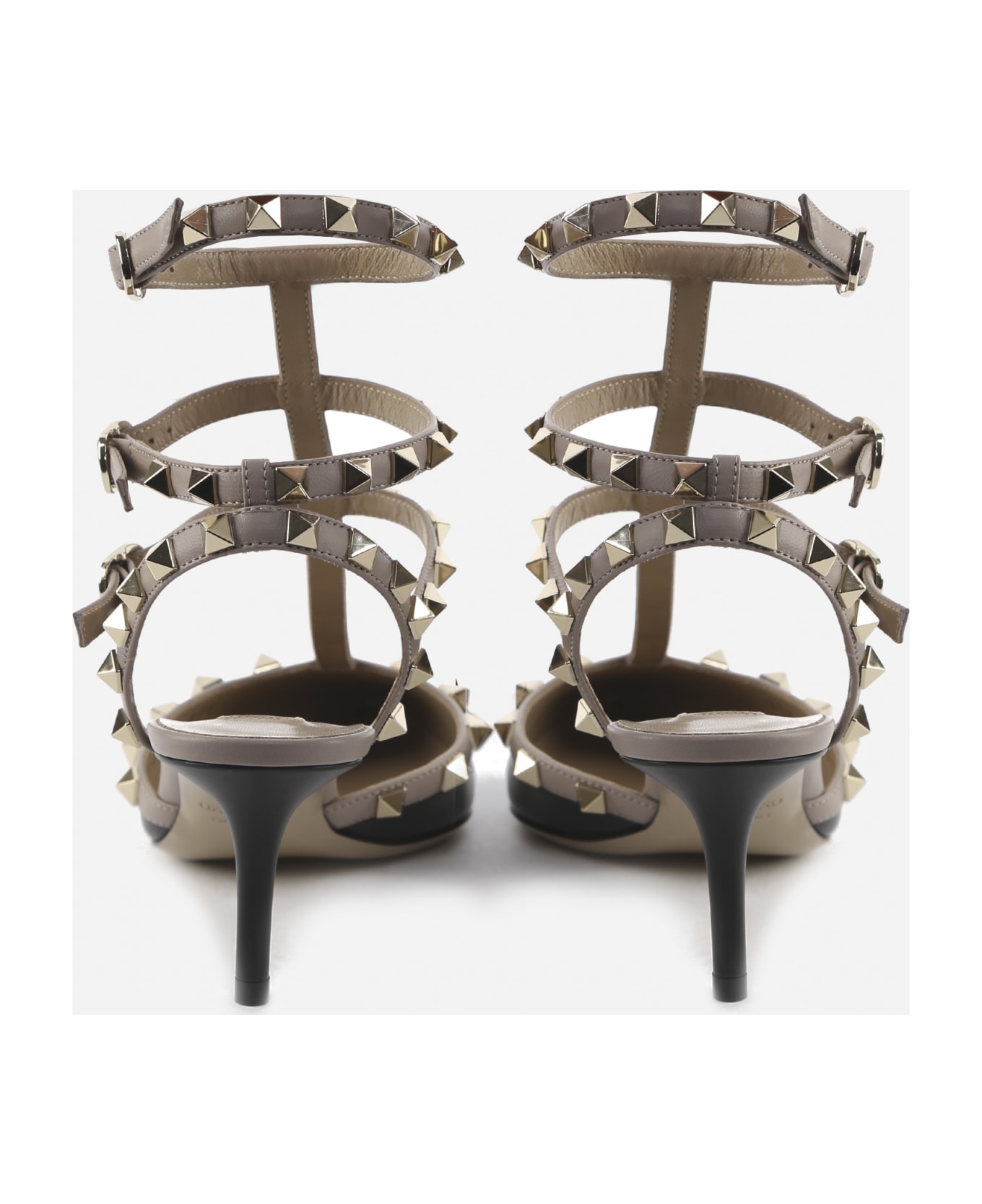 Valentino Garavani Smooth Leather Rockstud Slingback - Black