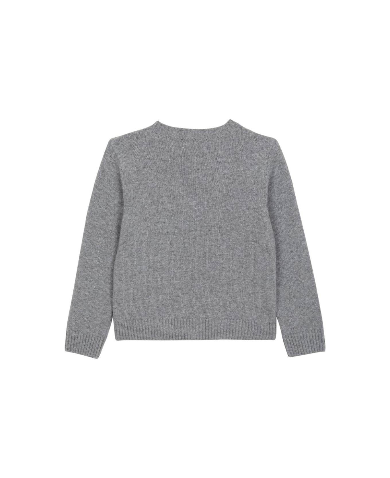 Balmain Grey Sweater With Balmain Logo - Black