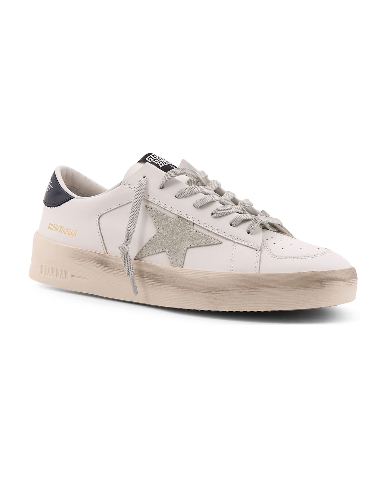 Golden Goose Stardan Low-top Leather Sneakers - WHITE/ICE/BLUE