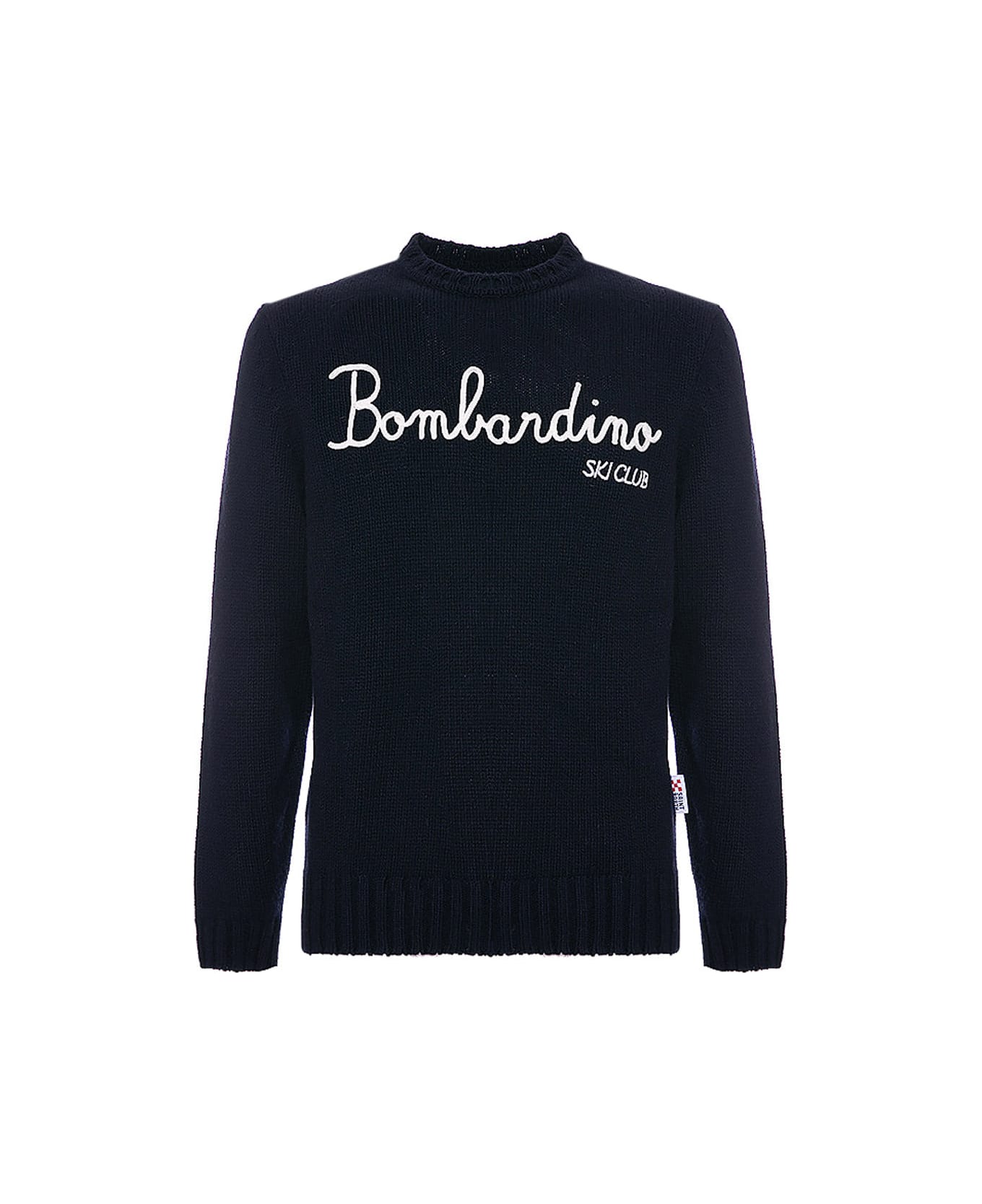MC2 Saint Barth Blended Cashmere Sweater Bombardino Ski Club Embroidery - BLUE