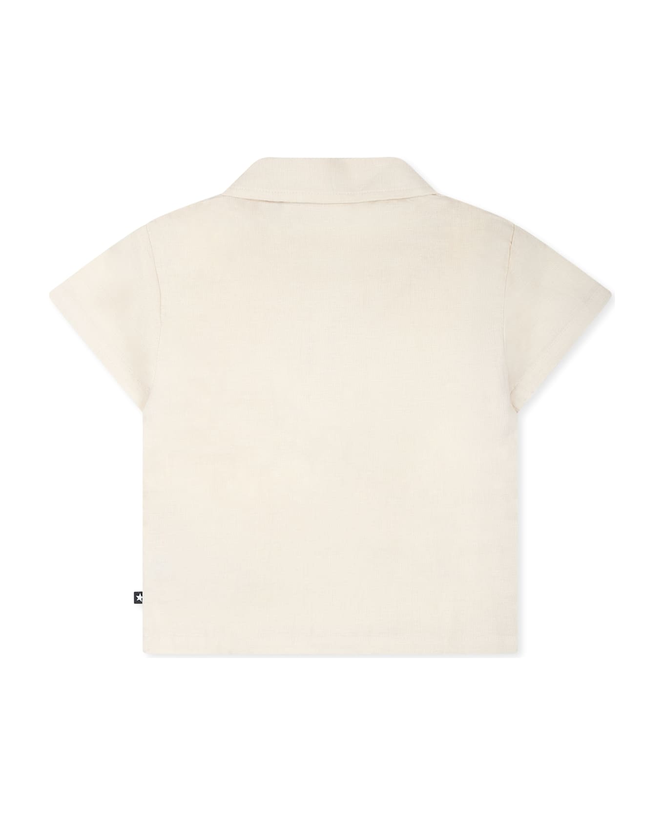 Molo Ivory Shirt For Babykids With Smiley - Ivory
