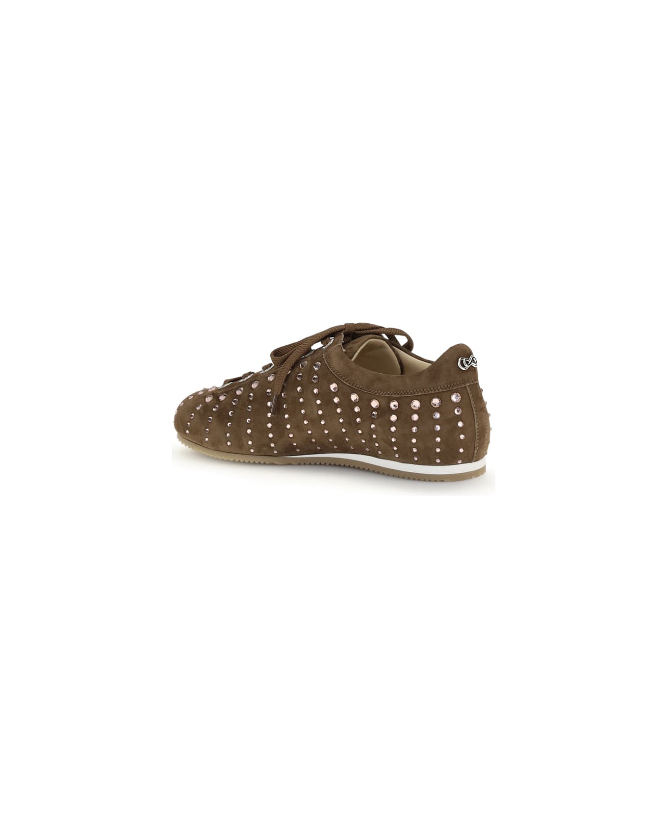 Mach 
Mach Brown Suede Crystal Ray Ballet Runner (1