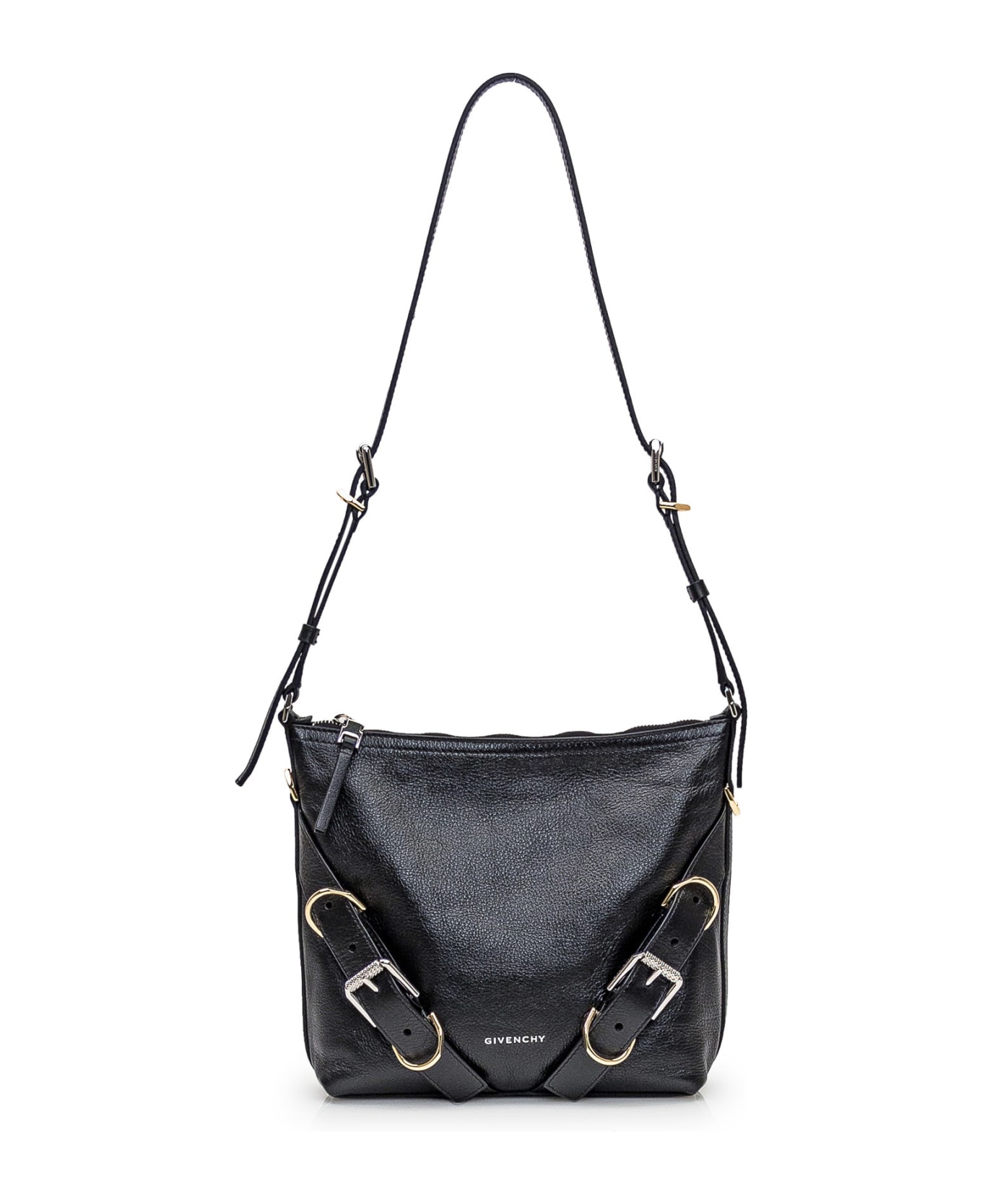 Givenchy Voyou Leather Crossbody Bag - BLACK ショルダーバッグ