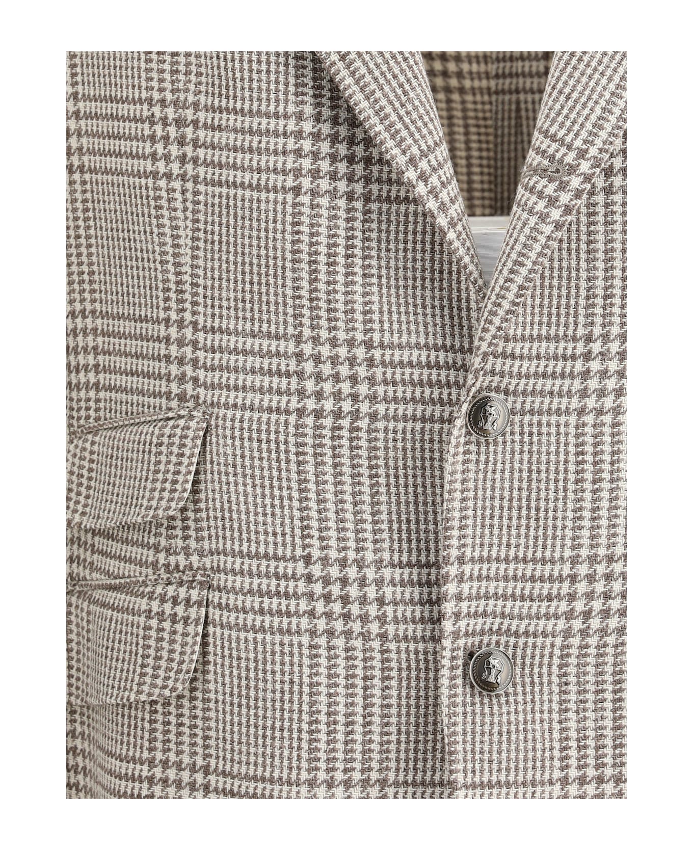 Brunello Cucinelli Prince Of Wales Blazer - Brown