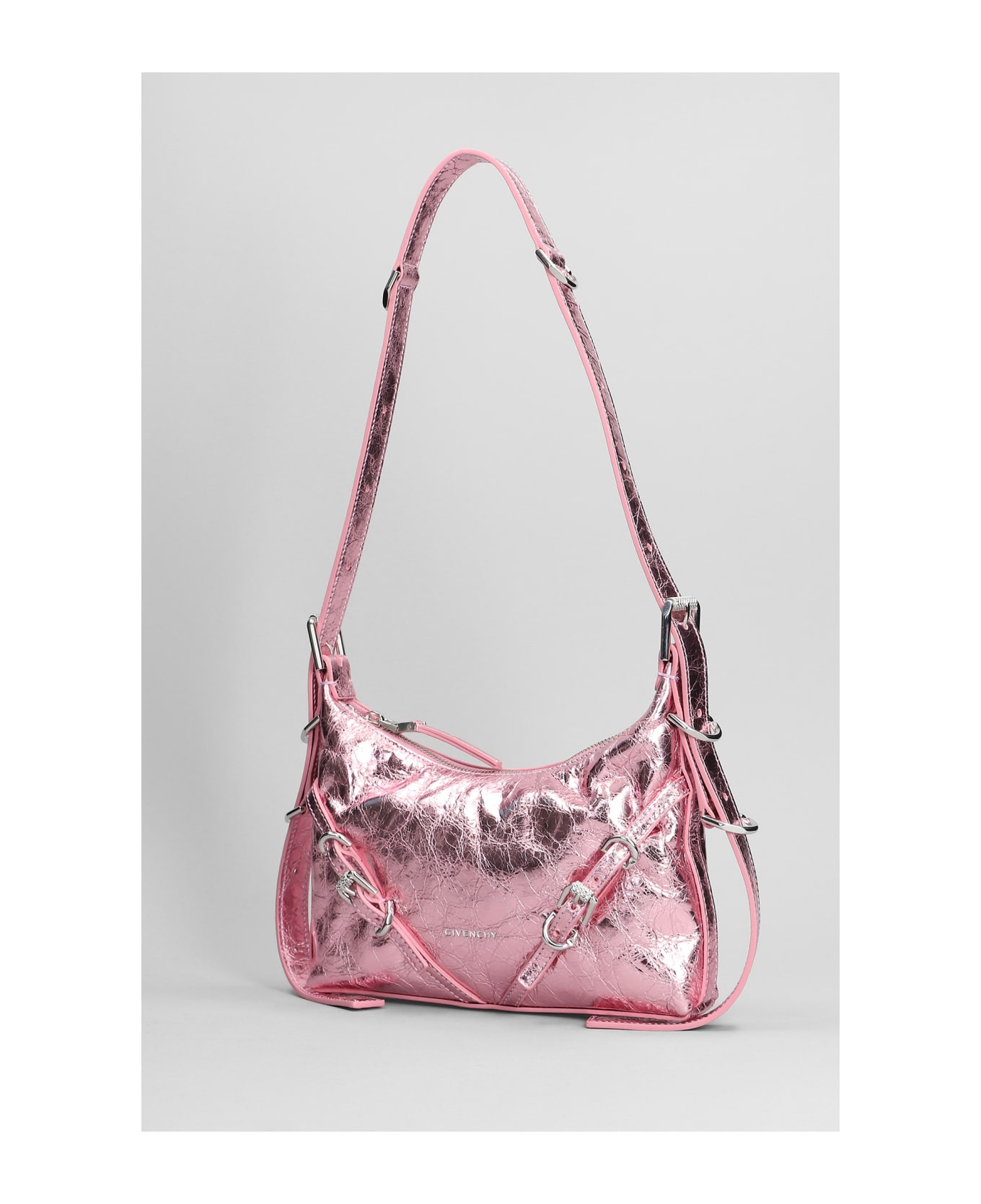 Givenchy Voyou Shoulder Bag In Rose-pink Leather - rose-pink トートバッグ