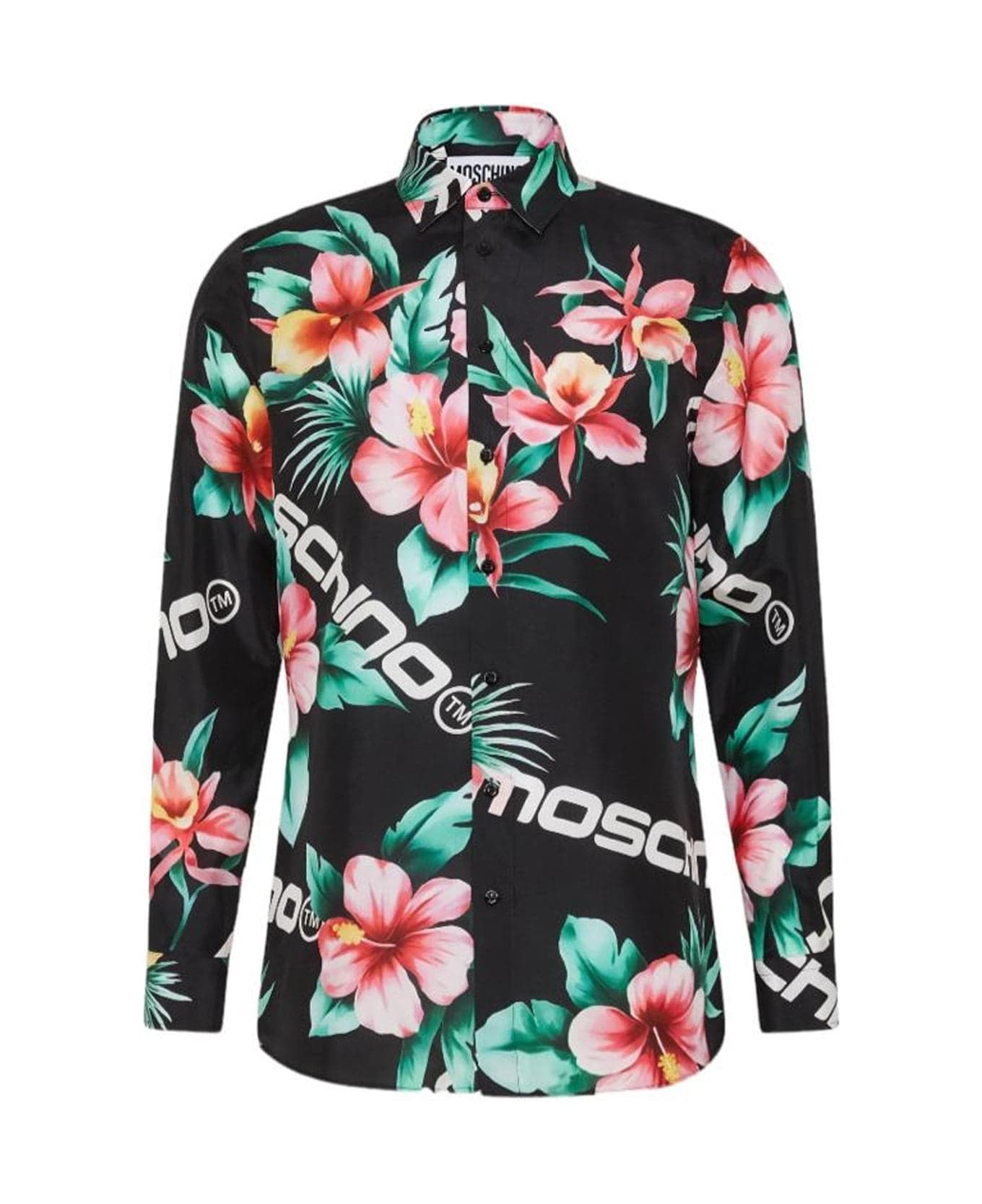 Moschino Couture Silk Printed Shirt - Black