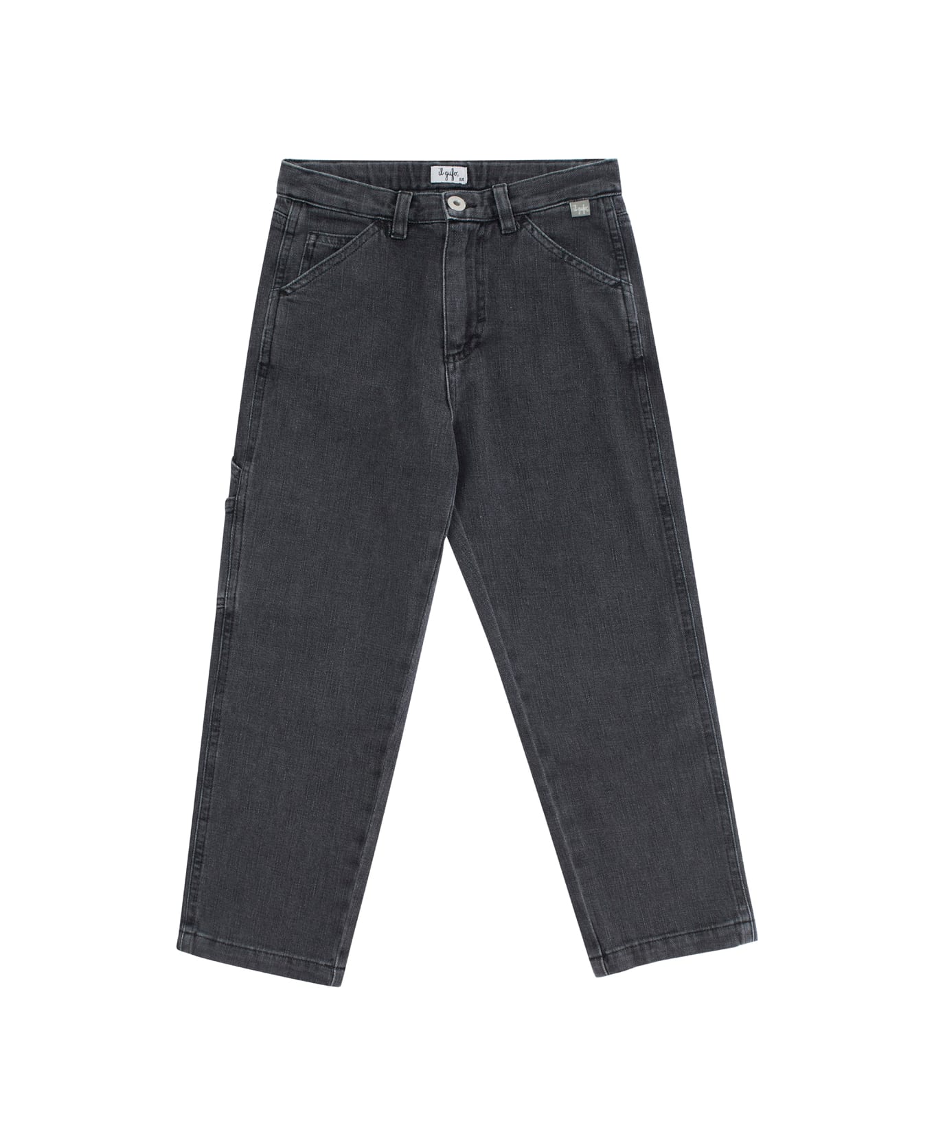 Il Gufo Grey Five-pocket Style Jeans In Denim Boy - Black