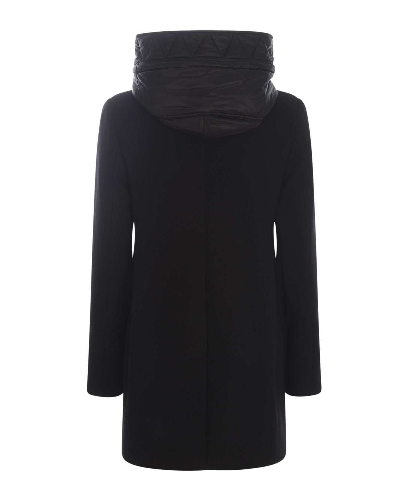Fay Black Virgin Wool Blend Coat - Black