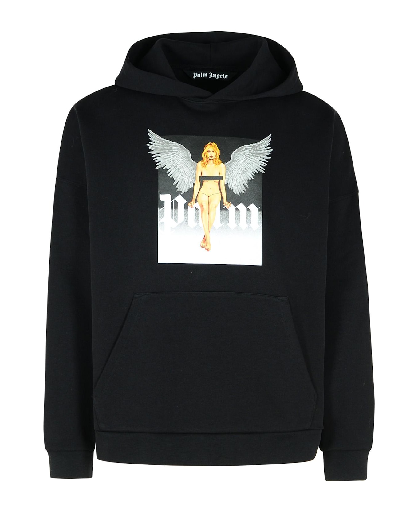 Palm Angels 'crystal' Black Cotton Sweatshirt - Black - Off White