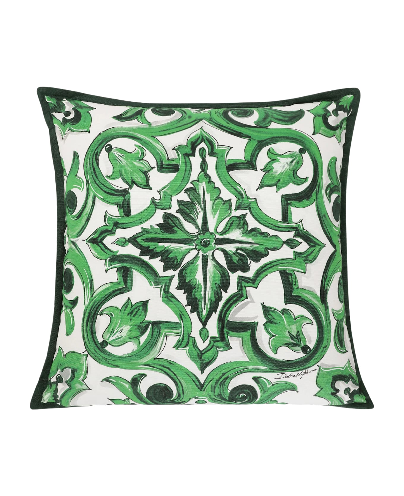 Dolce & Gabbana Small Cushion - Bianco e Verde