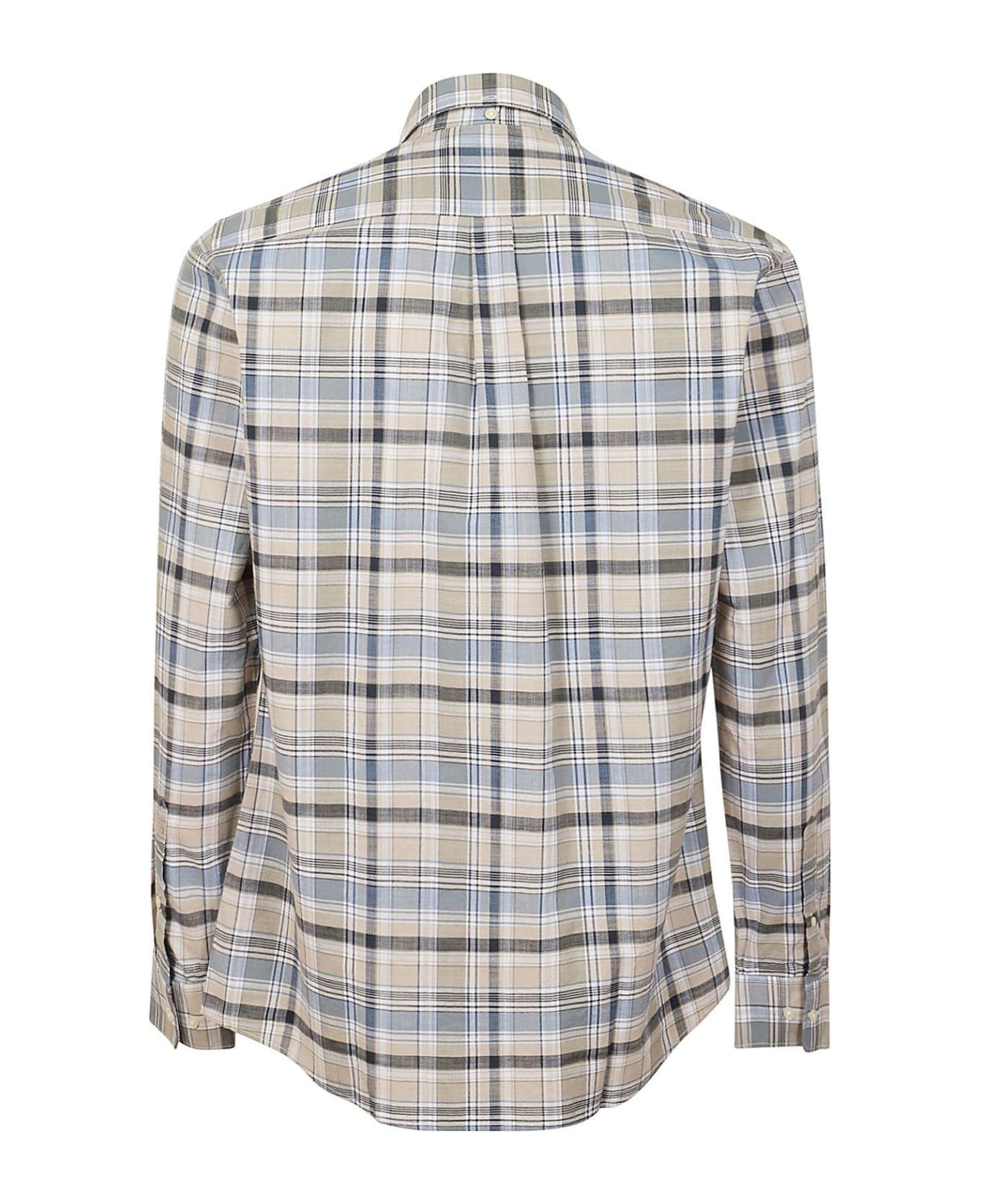 Barbour Logo Detailed Checked Shirt - Stone