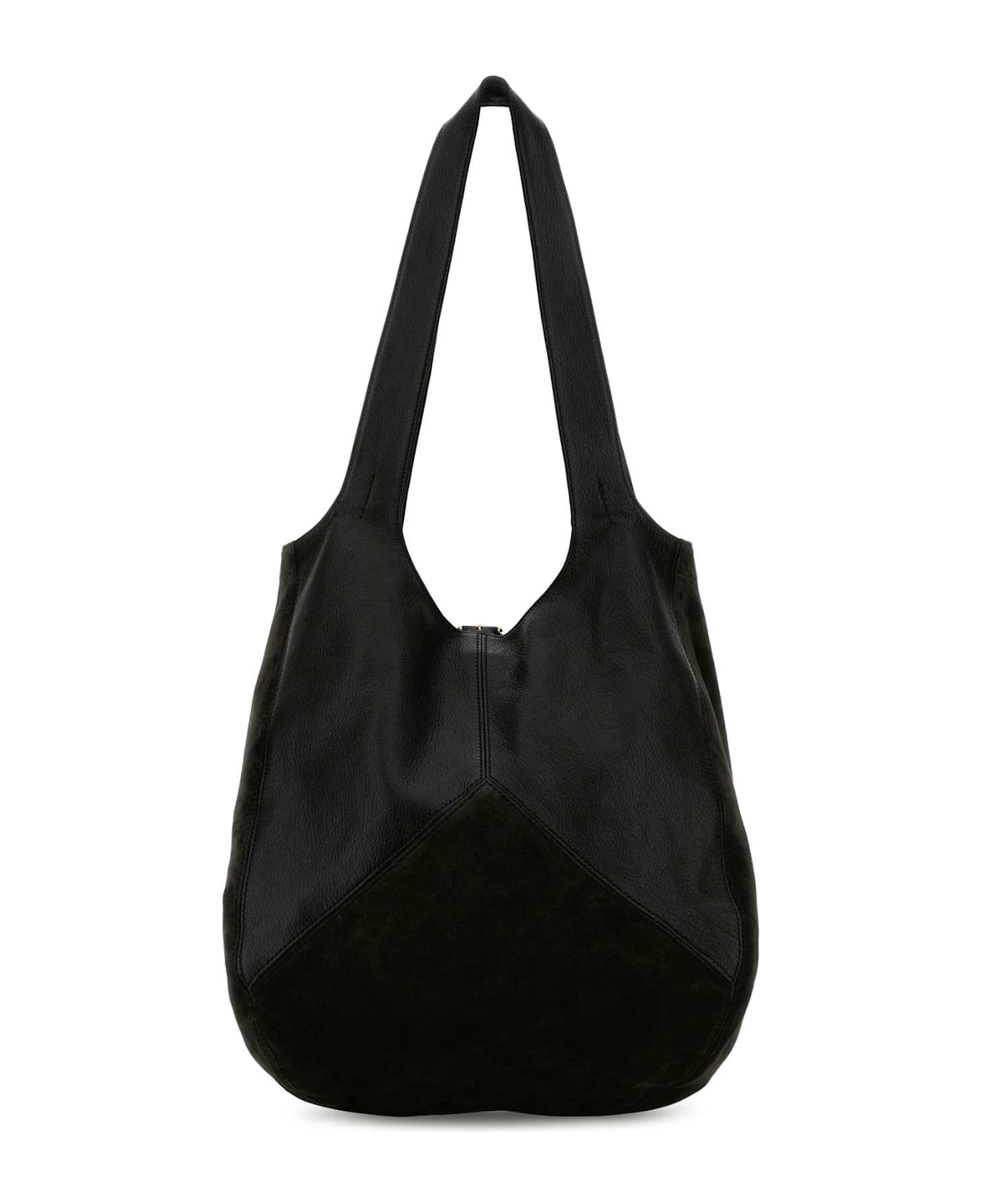 Chloé Black Suede And Leather Balloon Shopping Bag - BLACK