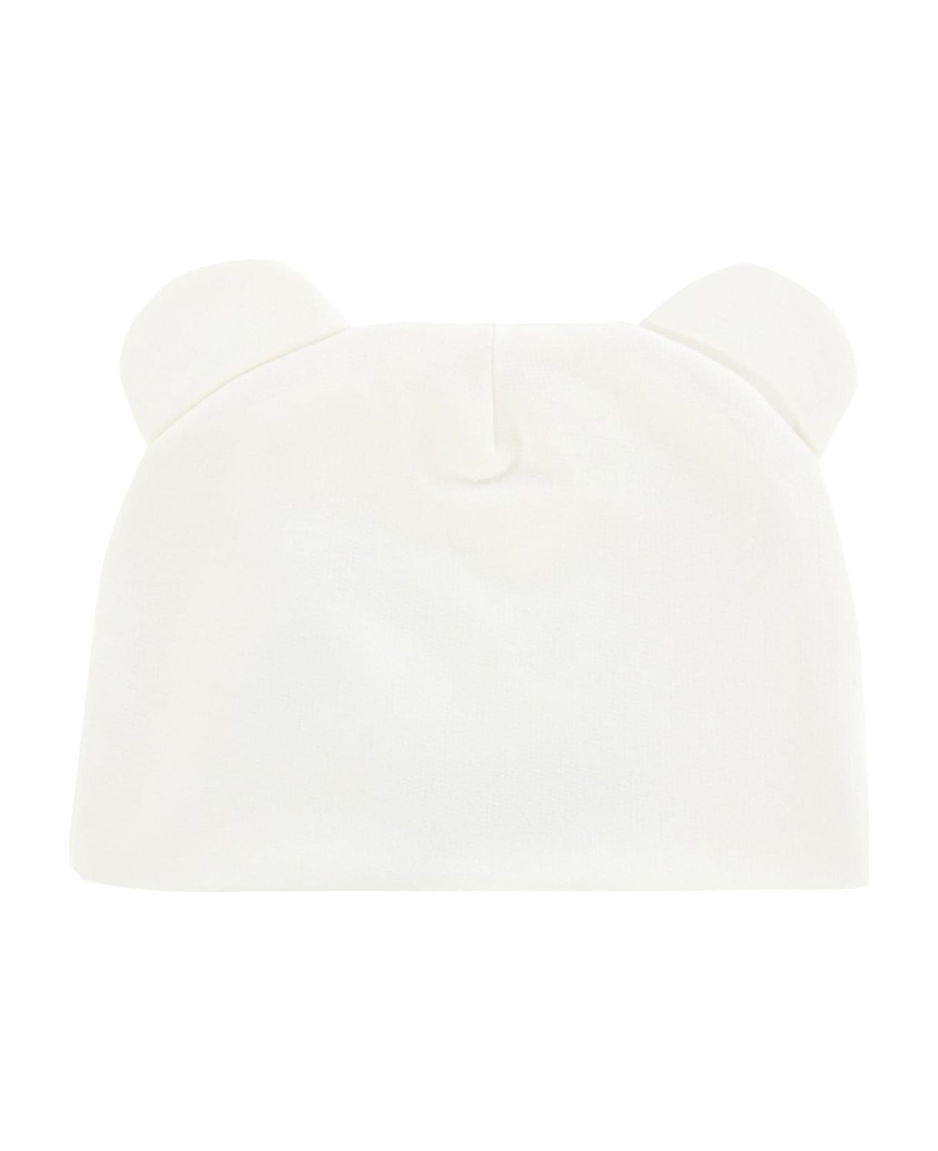Moschino Ivory Hat For Babykids With Teddy Bear - Ivory