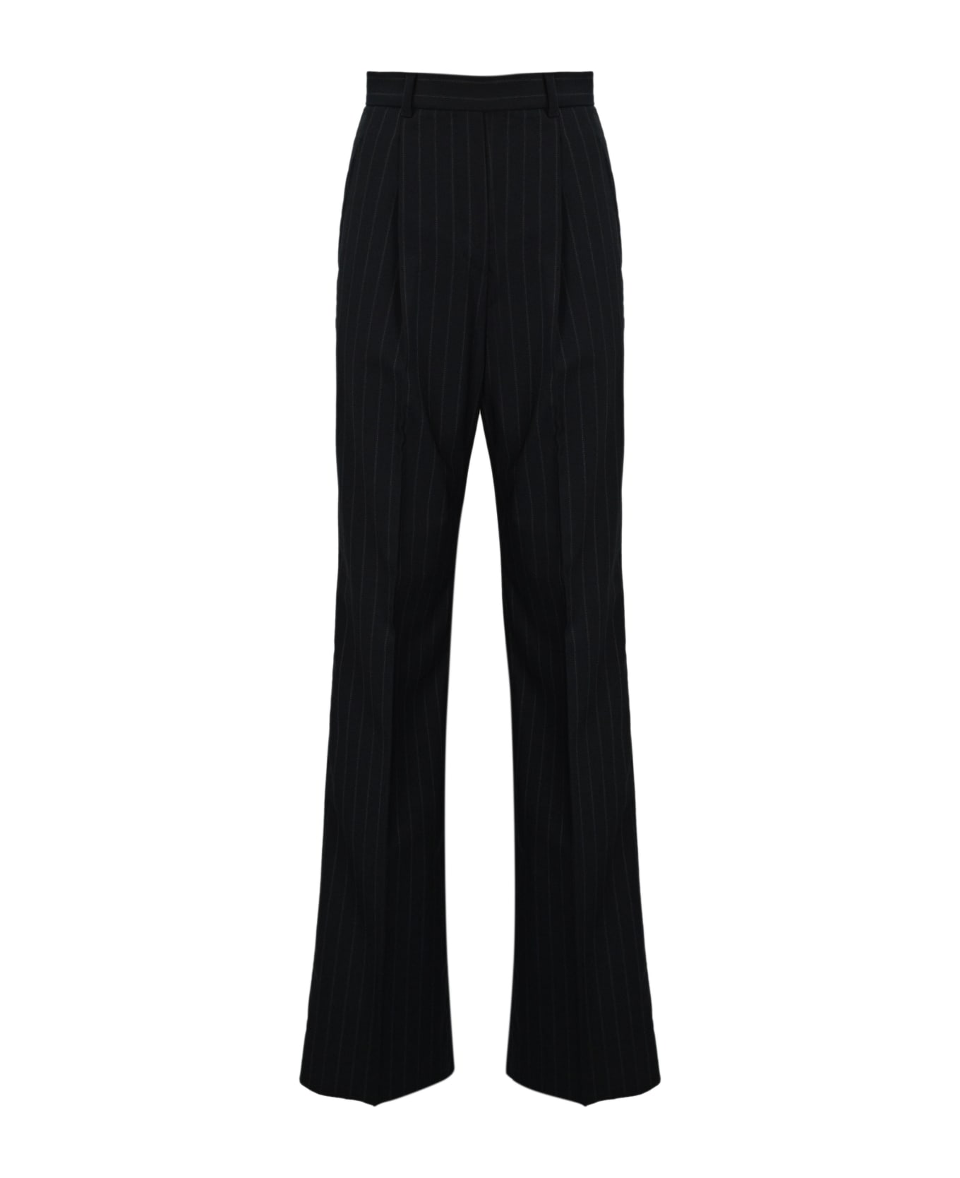 Max Mara Studio 'vanna' Gabardine Pinstriped Trousers Max Mara Studio - Blue