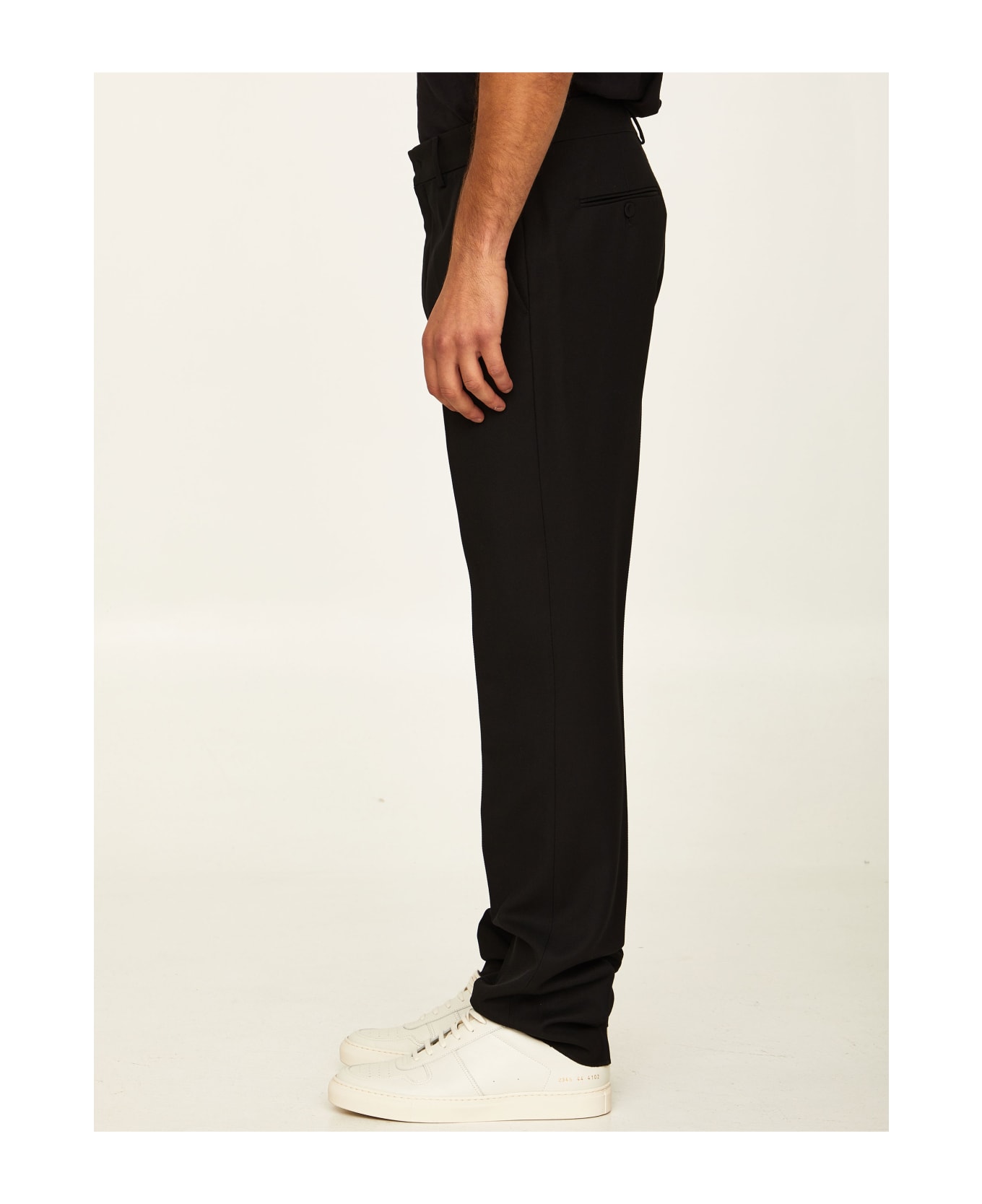 Fendi Black Wool Trousers Lagerfeld - BLACK