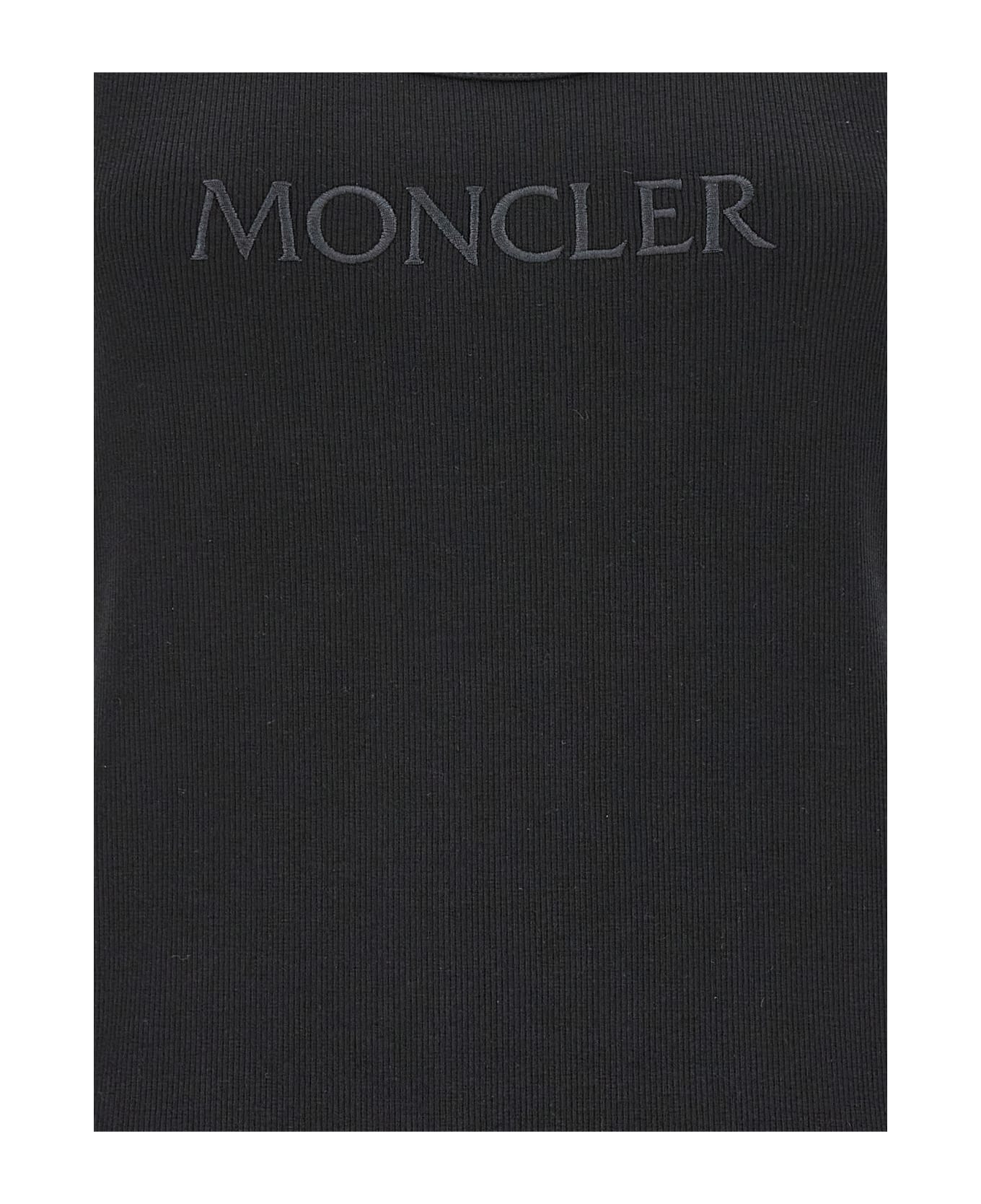 Moncler Logo Embroidery Tank Top - Black