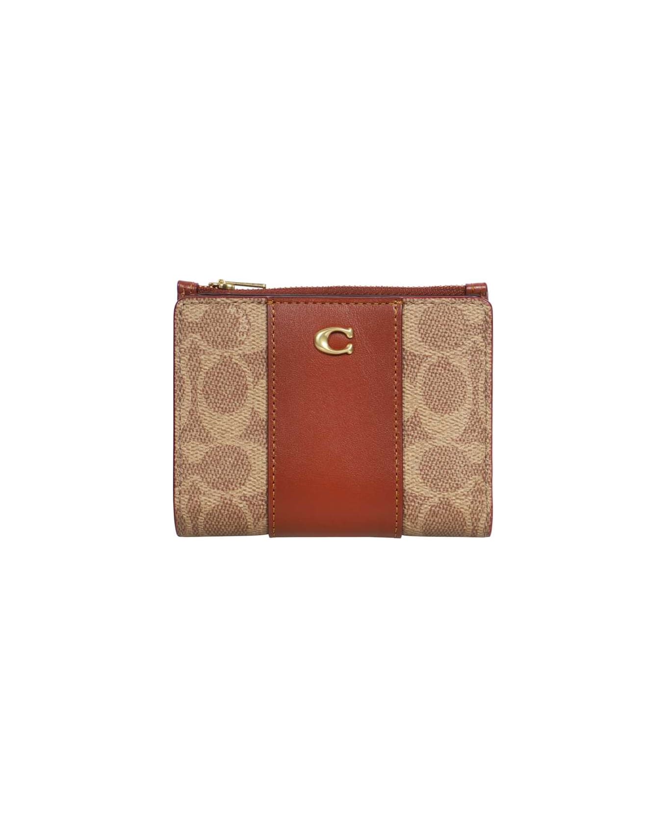 Coach Coated Canvas Wallet - Beige