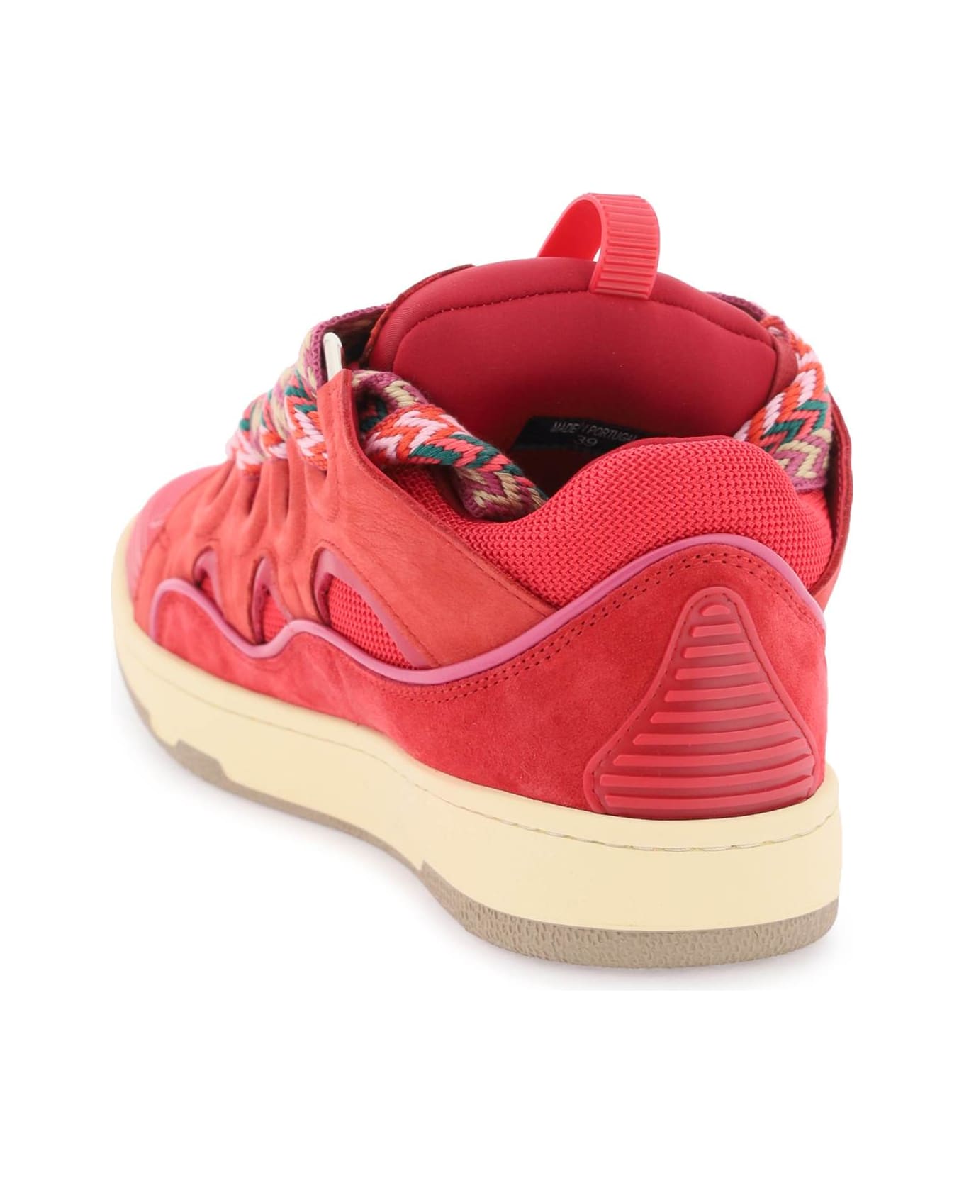 Lanvin Curb Sneakers In Fuxia Suede And Leather - Fuchsia